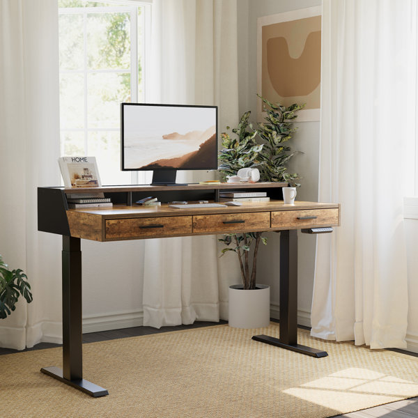 Rustic deals adjustable desk